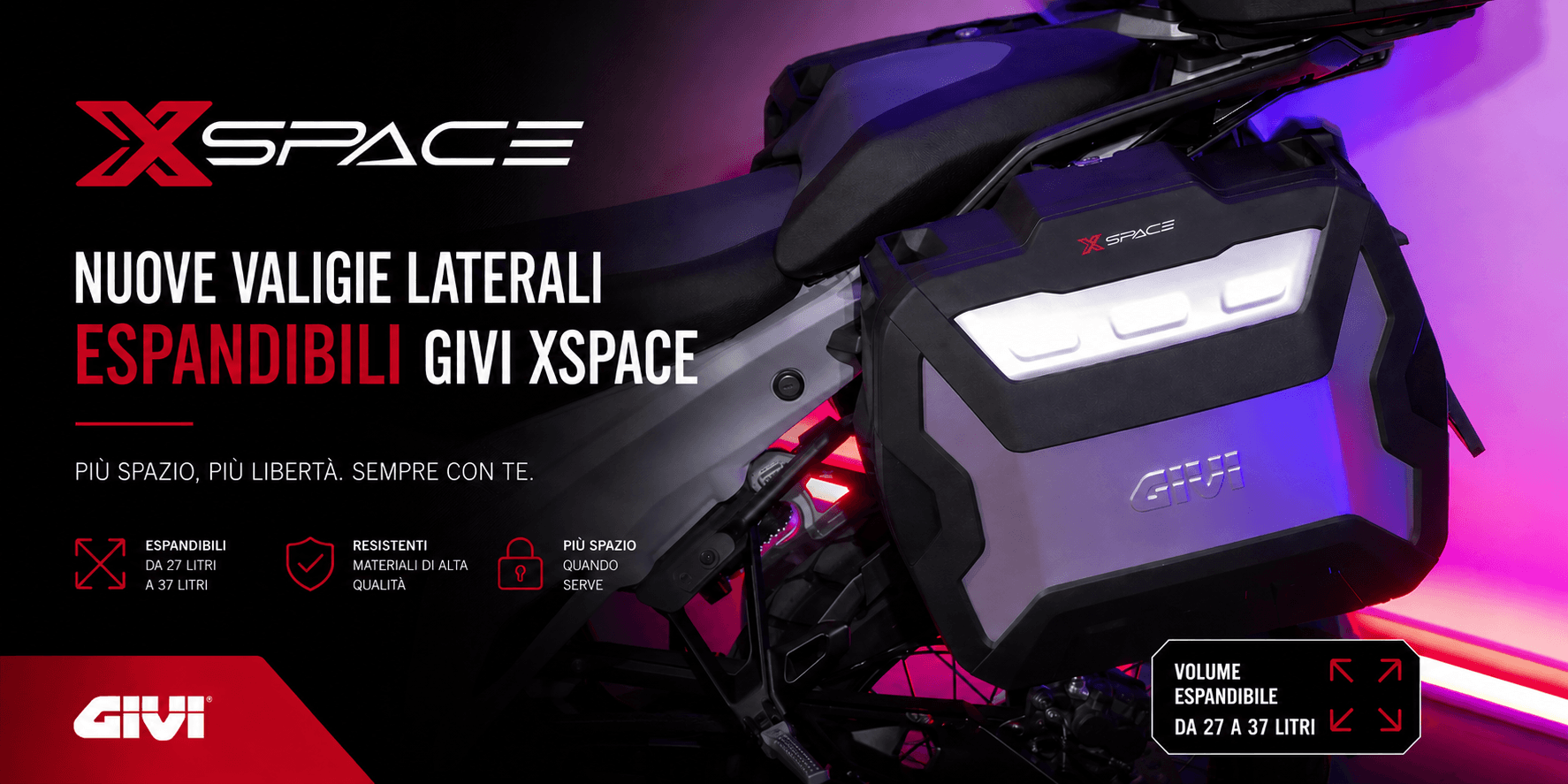 XSPACE valigie laterali espandibili Givi XSPACE valigie laterali espandibili Givi