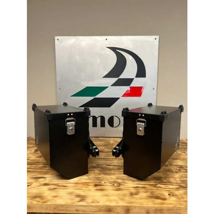 Valigie in alluminio nere senza telaietti Bmoto X Pro Rocks per