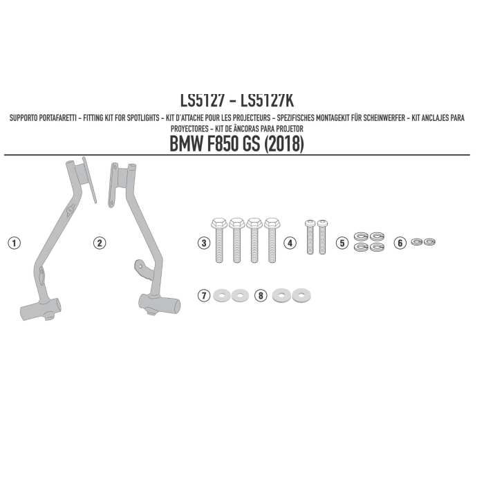 Kit Montaggio Fari Supplementari GIVI LS5115 – Per BMW R NineT (2014-2019) E Fari S310/S320