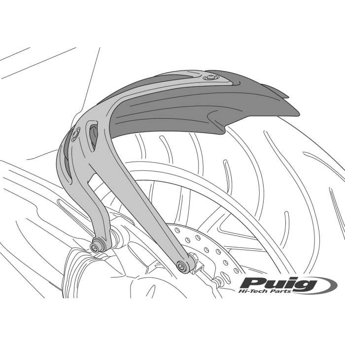 Parafango Posteriore Puig 8595J Triumph Tiger 1200 2022 Nero