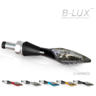 Coppia di frecce da moto universali e omologate con tecnologia a LED Barracuda modello X-LED B-LUX N1001/BX disponibilii nelle colorazioni nero, argento, rosso, oro, blu e arancione.