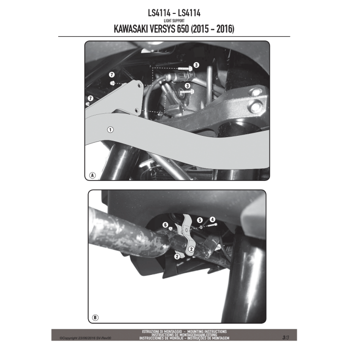 Givi LS4114 kit staffe di aggancio faretti moto su moto Kawasaki