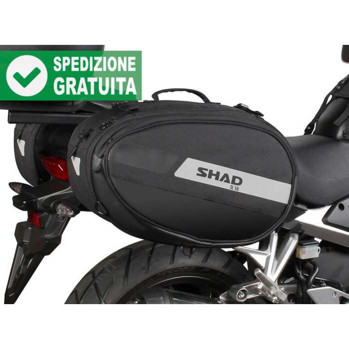 Shad SL58 coppia di borse laterali morbide da moto espandibili