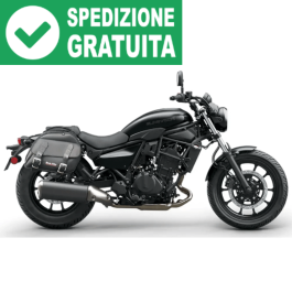 Supporti Per Borse Laterali In Ferro Per Eliminator 400/450/500 SE 2023-2024 – Protezioni Anodizzate Nere, Montaggio Facile, Diametro 17 Mm