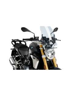 Cupolino trasparente Puig 3626W serie New Generation Touring per la moto Bmw R1250R che ha già montato il  supporto cupolino originale BMW.