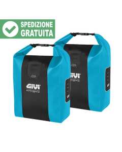 Givi Bike EX00AC coppia di borse azzurre Junter impermeabili 14 + 14 litri