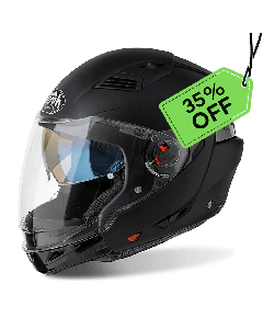 Casco modulare Airph Executive Matt Black XL con mentoniera estraibile.