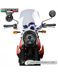 Biondi 8010447 cupolino alto Touring trasparente per la moto Royal Enfield Scram 411.