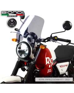 Biondi 8010447 cupolino alto Touring trasparente per la moto Royal Enfield Scram 411.