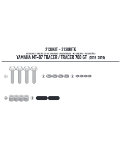 Givi 2130KIT kit per montare l'attacco bauletto 2130FZ in presenza delle valigie originali su Yamaha Tracer 700