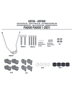 Kappa A5618AK kit di attacchi per parabrezza KD1181ST su Piaggio 1