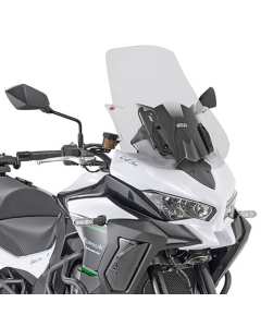 Cupolino maggiorato di 18,5 cm trasparente D4126ST realizzato da Givi per moto enduro stradale Kawasaki Versys 1000 dal 2019.