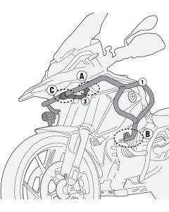 Givi TNH5128 paramotore tubolare nero alto per la moto Bmw R1250GS