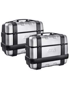 Givi TRK33PACK2 coppia di valigia laterale moto in colorazione alluminio da 33 litri con aggancio Monokey 