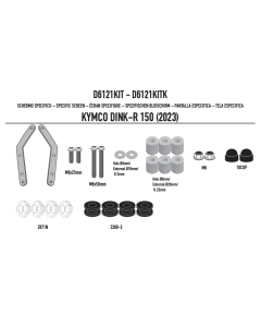 Kappa D6121KITK kit di attacchi per il parabrezza 6121DTK sullo scooter Dink R 125 e 150 2023.
