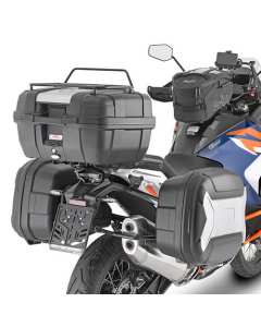 Con i porta valigie laterali Kappa LLO7713MK è possibile montare le valigie con aggancio Monokey sulla moto Ktm 1290 Super Adventure R e S dal 2021.