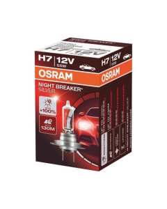 Lampa Osram O64210NBS lampada alogena Night Breaker Laser H7, fino al 100%  di luce in più, fascio luminoso fino a 130m più lungo, luce bianca.