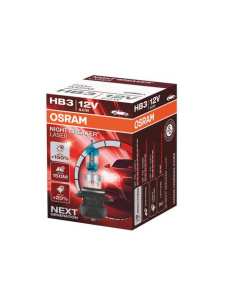 Lampa Osram 09005NL lampada alogena Night Breaker Laser HB3, fino al 150%  di luce in più, fascio luminoso fino a 40m più lungo, luce bianca fino al 20% in più.