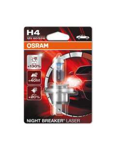 Lampa Osram 0A64193NBLBLI1 lampada alogena Night Breaker Laser H4, fino al 150%  di luce in più, fascio luminoso fino a 40m più lungo, luce bianca fino al 20% in più.