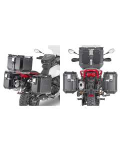 Givi PLOR8203CAM porta valigie laterali per valigie in alluminio Trekker Outback su Moto Guzzi V85 TT