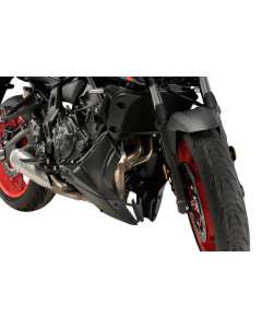 Engine Spoiler Puig 20624J specifico per la moto Yamaha MT-07 dal 2020 di colore nero.