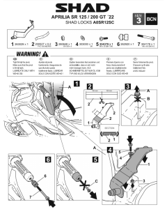 Shad A0SR12SC attacco antifurto da manubrio Shad Locks per Aprilia SR 125 GT e SR 200 GT dal 2021