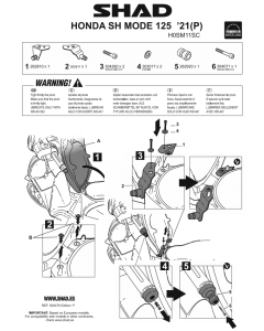 Shad H0SM11SC staffa sella per antifurto manubrio su Honda SH 125 Mode dal 2021