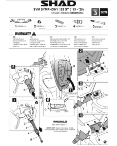 Shad S0SM10SC staffa per antifurto manubrio per Sym symphony ST 125 dal 2015 al 2020