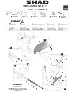 Istruzioni montaggio Shad Y0NM11SC staffa aggancio antifurto da manubrio