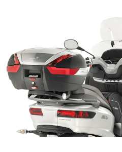 Attacco posteriore specifico per bauletto Givi SR5609 per moto  PIAGGIO MP3 300ie Sport/Business (da agosto 2014 > 17) / MP3 500ie Sport/Business (14 > 17), piastra compresa.