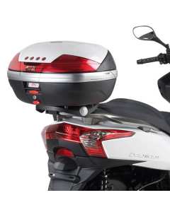 Attacco posteriore specifico per bauletto Givi SR92M per moto, KYMCO Downtown 125i-200i-300i (09 > 17) con piastra inclusa 