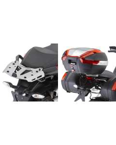 Attacco posteriore GIVI SRA7401 in alluminio specifico per bauletto Monokey per moto Ducati Hyperstrada 1200 (10 > 12) e (13 14) con capacità di carico massimo 6 kg