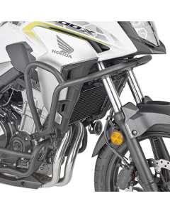 Protezione tubolare di colore nero Givi TNH1171 realizzato da Givi per proteggere la parte lata del motore ai lati del radiatore della moto Honda CB500X dal 2019.