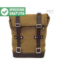 Unit Garage U001 Canvas beige borsa moto laterale da 10-14 litri