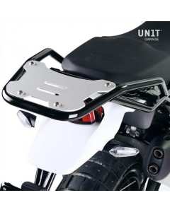 Unit Garage 3902_B portapacchi nero con piastra e maniglie passeggero per Ducati DesertX