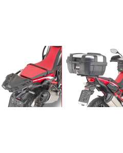 Attacco Givi 1179FZ necessario per poter montare una piastra per bauletto monolock o monokey sulla moto Honda CRF 1100 L Africa Twin.