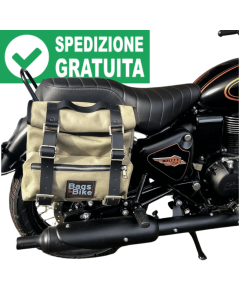 Bags & Bike SAHARA/G/BULL borse Sahara in cavas grigio per Bullet 350.
