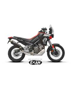 Exan XA10-00-XRN terminale in acciaio inox satinato nero X-Rally per Aprilia Tuareg 660.