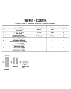 Givi 8209KIT kit per montare la piastra SRA8209 con telaietti porta valigie originali