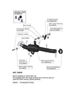 LeoVince 80035 raccordo elimina catalizzatore per Moto Morini X-Cape 650.