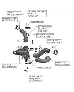 LeoVince 80036 raccordo elimina catalizzatore per Ducati Multistrada V4.