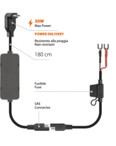Lampa 91815 Optiline Power C 90° cavo di ricarica USB C per moto.