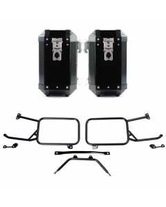 Unit Garage 2xAL1_BL+2271 coppia valigie Atlas in alluminio 40L+40L con telai Moto Guzzi Stelvio 1000.