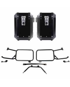 Unit Garage 2xAL2_BL+2271 coppia valigie Atlas in alluminio 47L+47L con telai Moto Guzzi Stelvio.