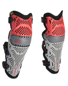 Acerbis Impact Pro ginocchiere protettive off-road grigio rosso.