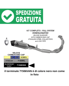 Arrow 71506VAN kit omologato con terminale Veloce per Ninja 650 dal 2024.