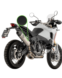 Arrow 72696AKN Indy Race silenziatore in alluminio Dark per Ducati Desert X dal 2026.
