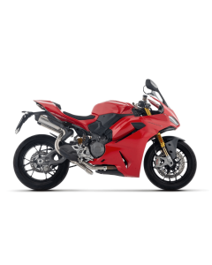Arrow 77504PR terminali Round Sil titanio omologati dx+sx con fondello carby Ducati Panigale V2 / V2S dal 2025.
