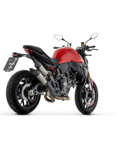 Arrow 77021PR silenziatori Racing Round-Sil in titanio per Ducati Monster 890 V2 dal 2026.