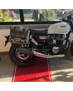 Bags & Bike borsa Sahara in Canvas verde sinistra Honda GB350S.